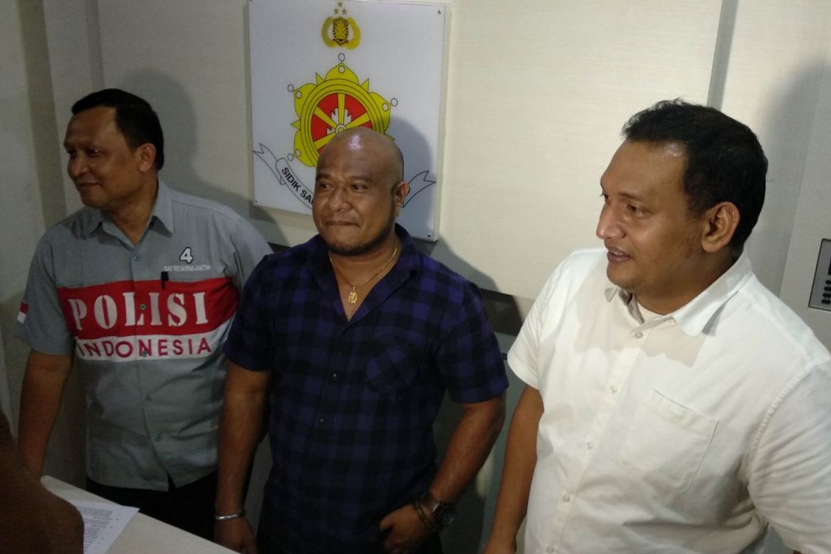 Sebastianus Osi pelaku penyuridukan Polantas di Matraman, Jakarta Timur, resmi ditangkap Polres Jakarta Timur, Selasa (13/2/2018)