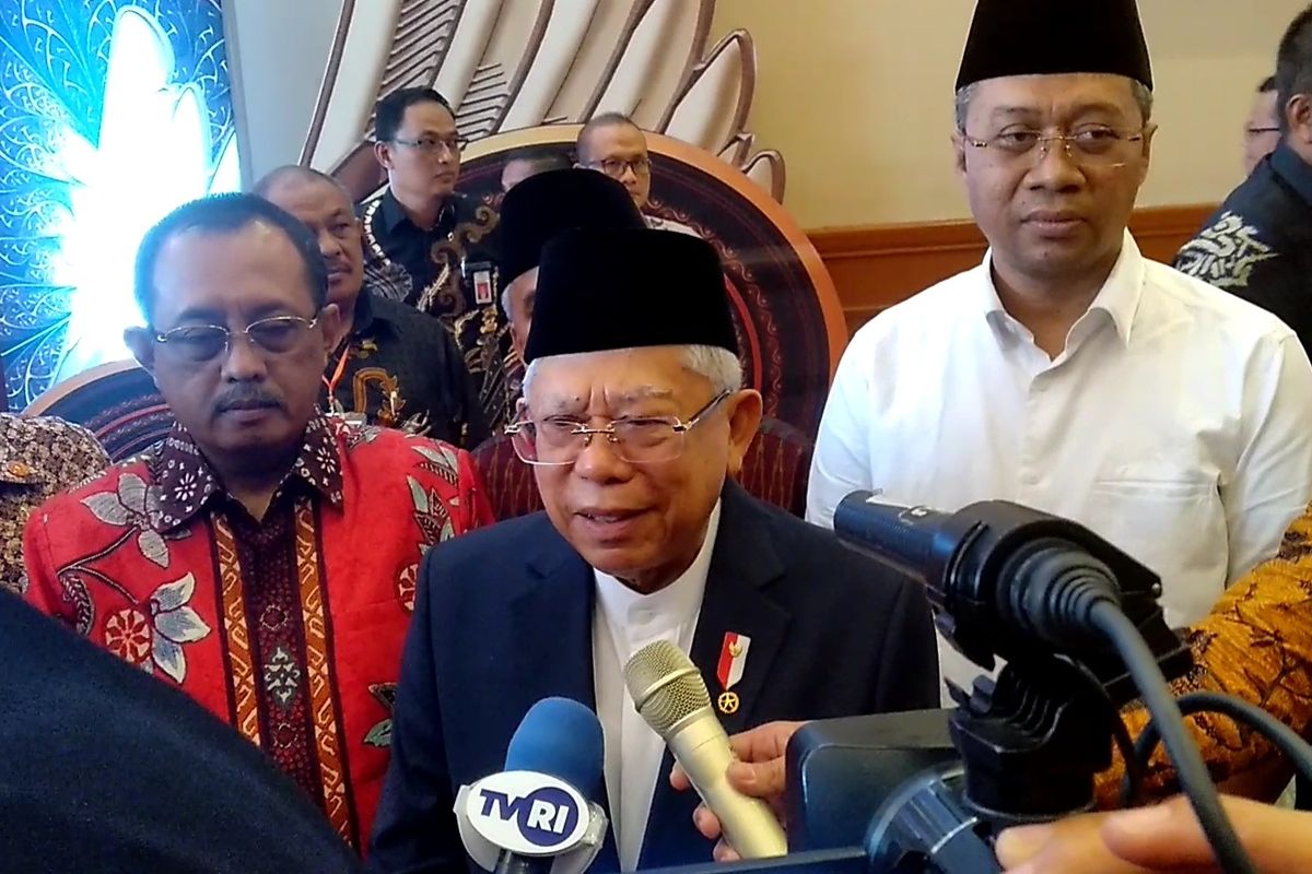 Wakil Presiden Maruf Amin usai membuka acara Munas V Adeksi di Mataram, NTB, Rabu (11/3/2020).