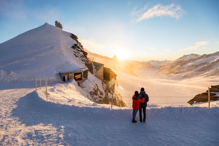 Musim dingin di Jungfraujoch.