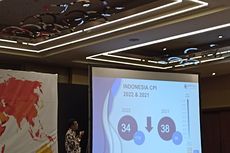 Indeks Persepsi Korupsi Indonesia pada 2022 Merosot 4 Poin Jadi 34