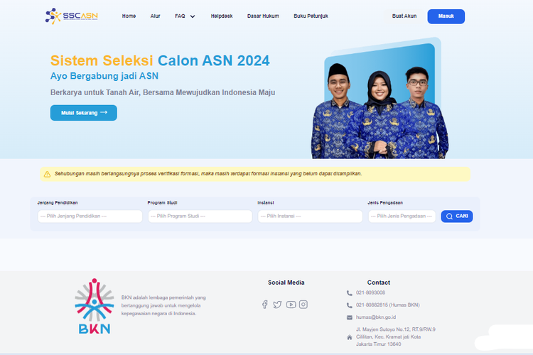 Rincian formasi CPNS 2024 di Instansi Pusat untuk lulusan SMA.