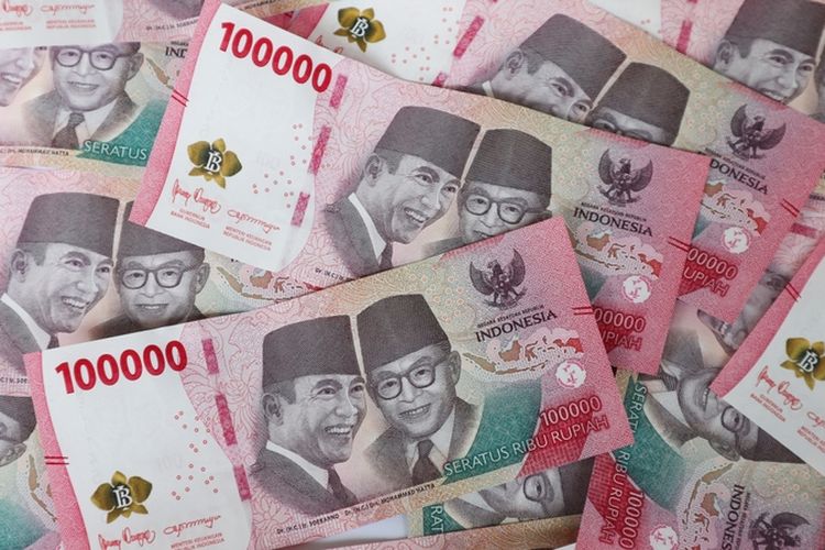 Ilustrasi uang rupiah, uang kertas rupiah. 