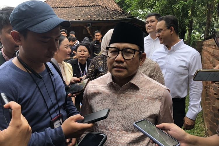 Ketua Umum PKB Muhaimin Iskandar di kediaman Anies Baswedan, Lebak Bulus, Jakarta Selatan, Selasa (30/4/2024). 