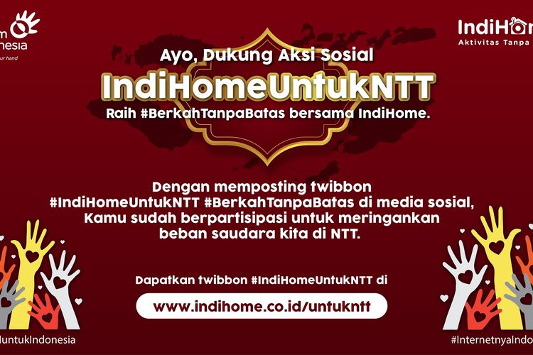 Telkom mengajak masyarakat berdonasi untuk membantu masyarakat NTT hanya dengan mengunggah foto menggunakan twibbon bertagar #IniHomeUntukNTT. Setiap unggahan akan dikonversi menjadi uang senilai Rp25.000.