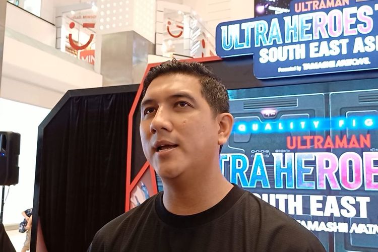 Arda NAFF menghadiri acara Ultraman: Ultra Heroes Tour South East Asia 2024 di Mall Of Indonesia, di daerah Jakarta Utara, Jumat (1/3/2024). 