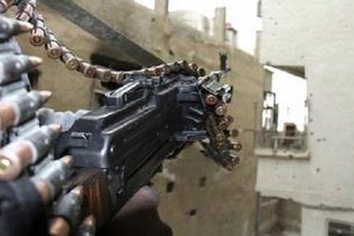Senapan mesin mematikan milik kelompok pemberontak Suriah.