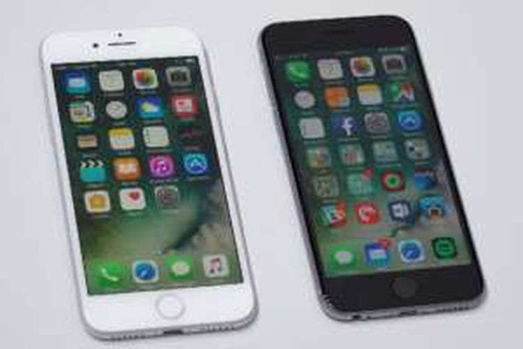Perbandingan tampak depan iPhone 7 dan 6S