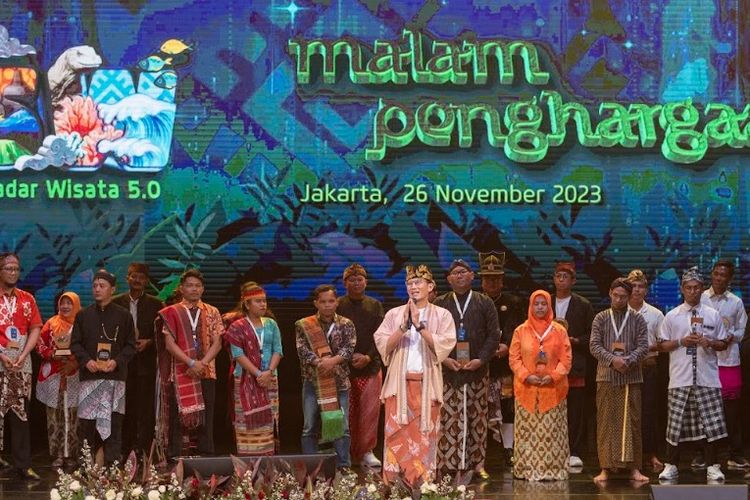 Malam Penghargaan Kampanye Sadar Wisata (KSW) 5.0 di Ciputra Artpreneur, Jakarta, Minggu (26/11/2023).
