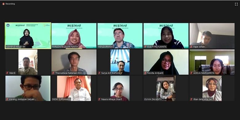 Webinar Generasi Berkarakter Hindari Narkoba, Sabtu (26/9/2020).