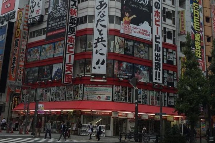 Akihabara Electronic Town di distrik Chiyoda ward, Tokyo, Jepang, Rabu (18/11/2015).