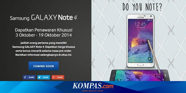 Ini Dia Harga Resmi Galaxy Note 4 Di Indonesia