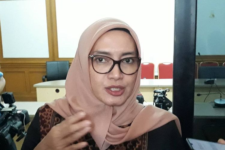 Komisioner KPU RI Evi Novida Ginting Manik di Kntor KPU, Jakarta Pusat, Selasa (18/2/2020).