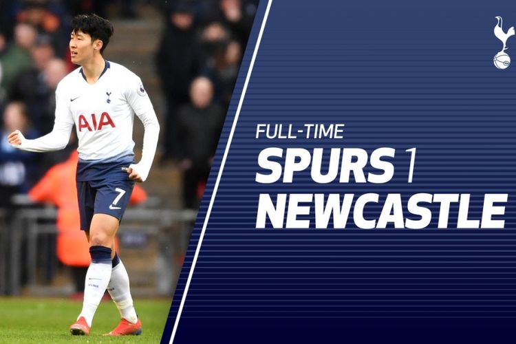 Penyerang Tottenham Hotspur, Son Heung-min, mencetak gol tunggal ke gawang Newcastle United.