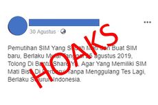 [HOAKS] Pemutihan SIM untuk Smart SIM Berlaku Mulai 25 Agustus 2019