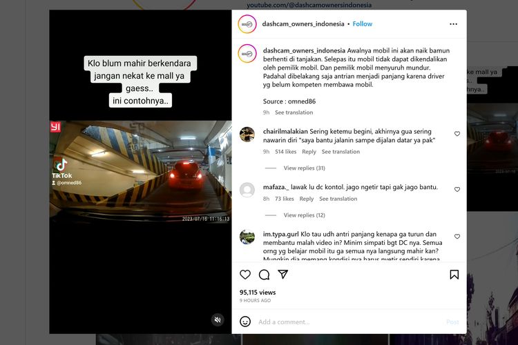 Video viral di media sosial memperlihatkan Honda Brio yang kesulitan menanjak saat akan parkir mobil di sebuah mall. 