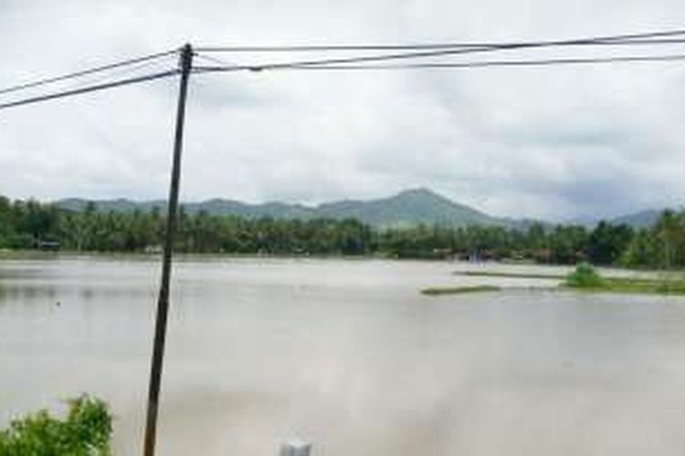 Lahan pertanian siap tanam di Kecamatan Temon, Kulonprogo terendam air akibat curah hujan tinggi