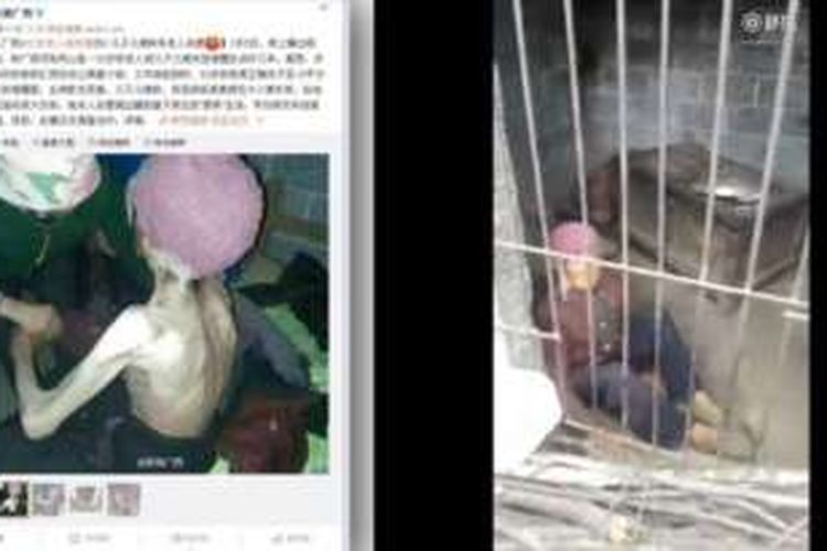 Foto-foto yang diambil dari beberapa situs media sosial China ini memperlihatkan kondisi Yang, perempuan tua berusia 92 tahun yang ditempatkan di kandang babi oleh anak dan menantunya.