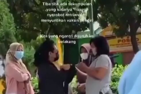 Video Viral Wanita Serobot Antrean Vaksinasi lalu Suntikkan Vaksin Covid-19 ke Rekannya di Bekasi, Ini Kata Lurah