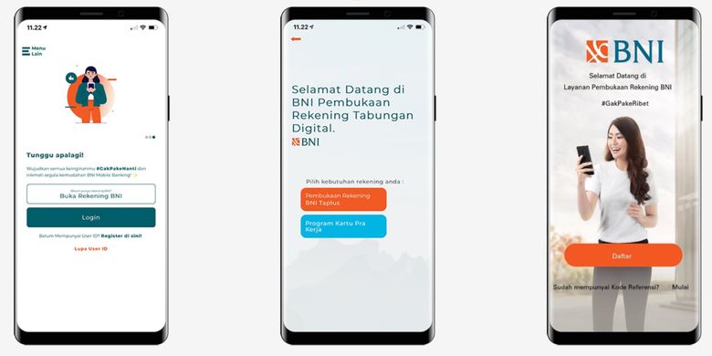 Cara buka rekening BNI online lewat aplikasi BNI Mobile Banking dan syarat-syaratnya