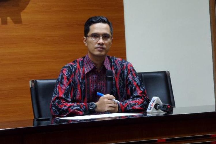 Juru Bicara KPK Febri Diansyah di Gedung KPK Jakarta, Kamis (16/2/2017).