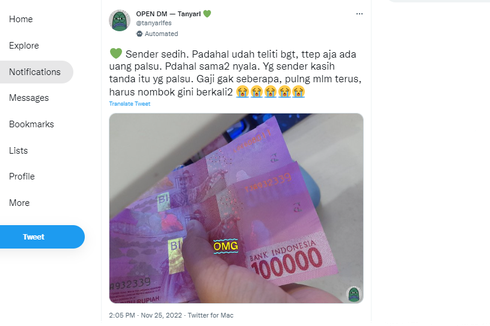 Ramai soal Uang Palsu Disebut Mirip Uang Asli, Bagaimana Cara Membedakannya?