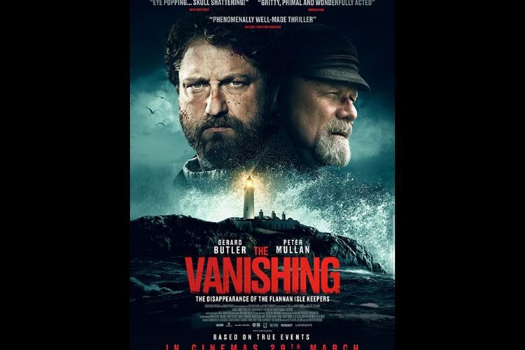 Poster film The Vanishing (2018) dibintangi Petter Mullan, Gerard Butler dan Connor Swindlells. 