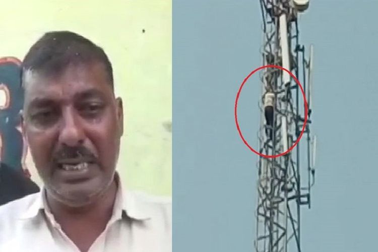 Tejpal Singh, seorang pria di Uttar Pradesh, India. Dia menjadi viral karena memanjat menara seluler. Aksi itu dilakukannya karena Singh kesal dengan istrinya.