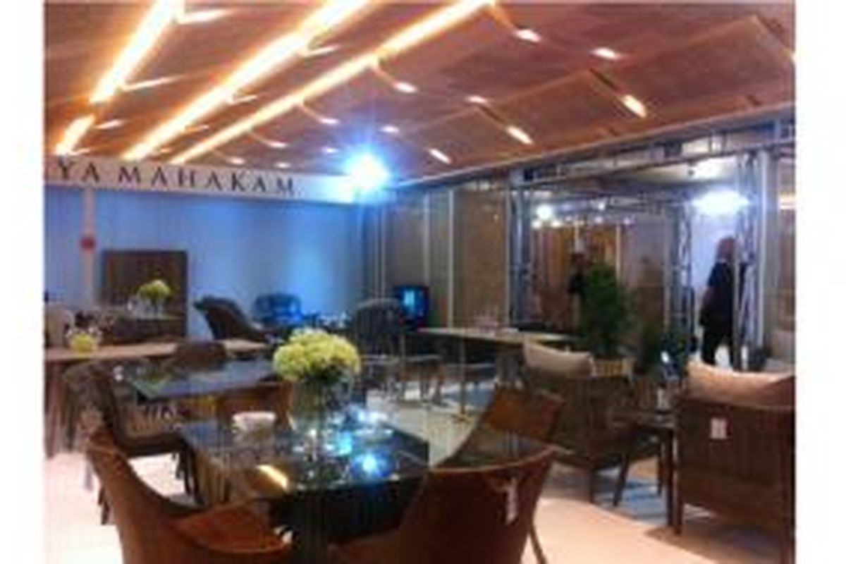 Pameran furnitur di Jakarta International Expo, Kemayoran, Jakarta Pusat, Sabtu (14/3/2015).