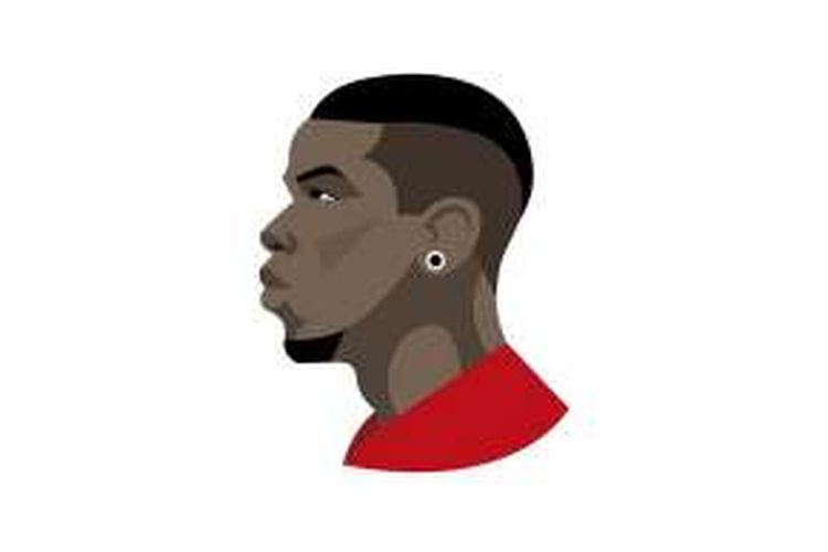 Twitter meluncurkan emoji bergambar wajah gelandang Manchester United, Paul Pogba, pada Jumat (13/1/2017).