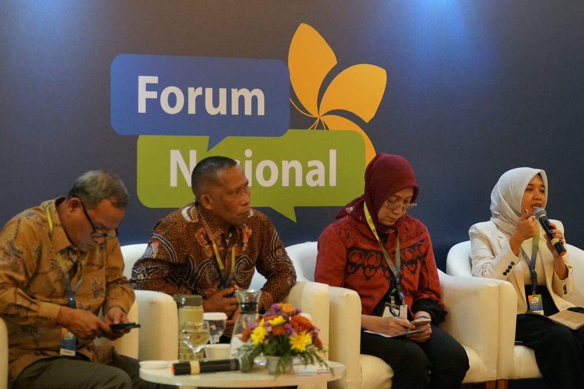 Bupati Bulungan Syarwani saat menjadi pembicara dalam Forum Nasional Pekan Iklim 2025 bertempat di Prime Plaza Hotel Sanur, Bali, Senin (25/8/25).
