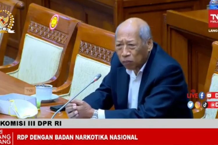 Anggota Komisi III DPR I Wayan Sudirta dalam rapat kerja dengan Kepala BNN di Kompleks Parlemen Senayan, Jakarta, Selasa (29/3/2022)