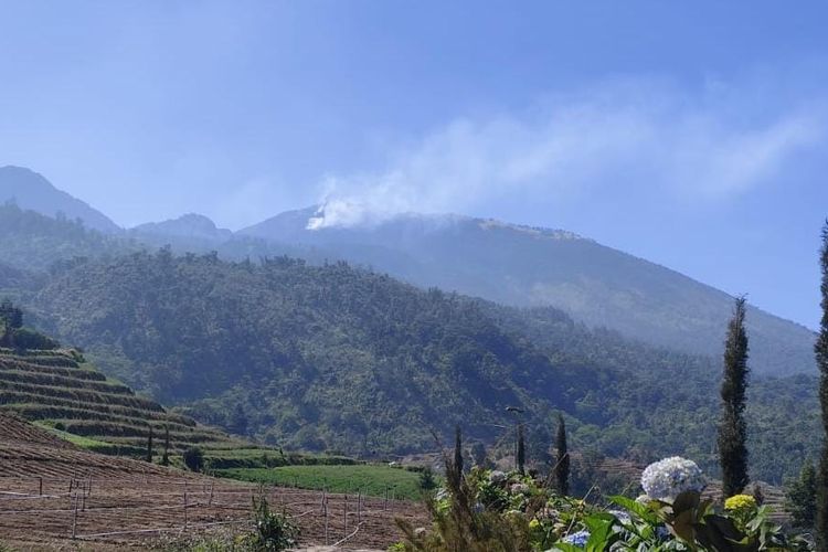 Kebakaran Hutan Kembali Menyala di Puncak Arjuno, Petugas Lakukan Water Bombing