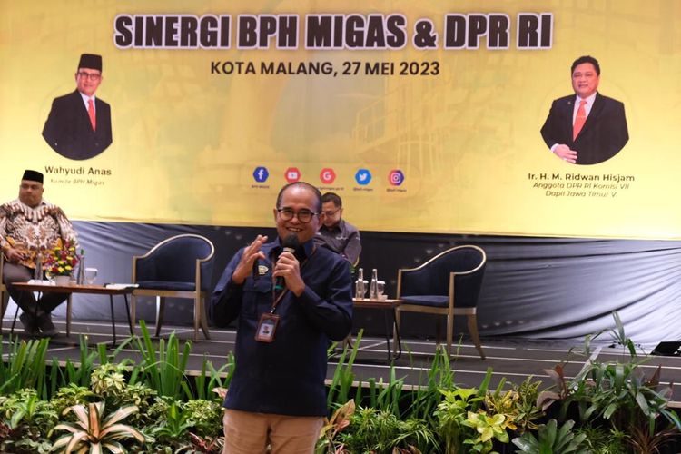 Komite Badan Pengatur Hilir Minyak dan Gas Bumi (BPH Migas) Wahyudi Anas saat menghadiri kegiatan Sinergi BPH Migas dan DPR RI di Malang, Jawa Timur, Sabtu (27/05/23).