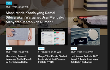 Berita terpopuler Tren hingga Rabu (1/2/2023) pagi ini adalah siapa sosok Marie Kondo yang menyerah merapikan rumah.

