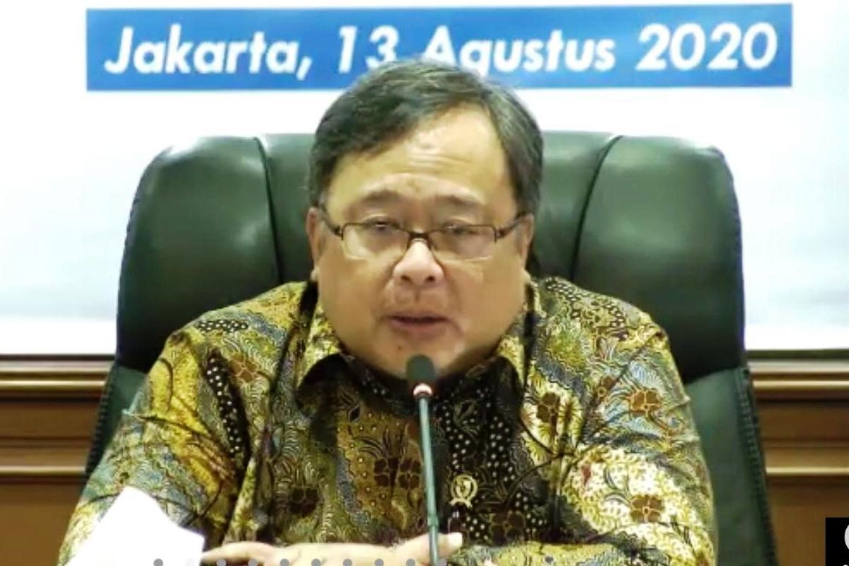 Menristek Bambang Brodjonegoro saat menyampaikan fokus PRN 2020, Kamis (13/8/2020).