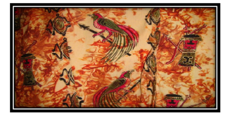 ilustrasi motif ragam hias burung cendrawasih.