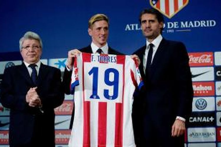 Striker anyar Atletico Madrid, Fernando Torres. 