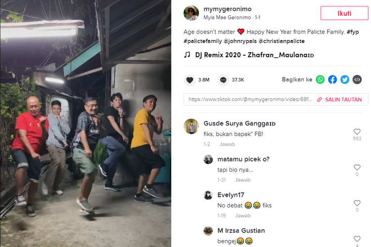 Tangkapan layar TikTok viral bapak-bapak Filipina