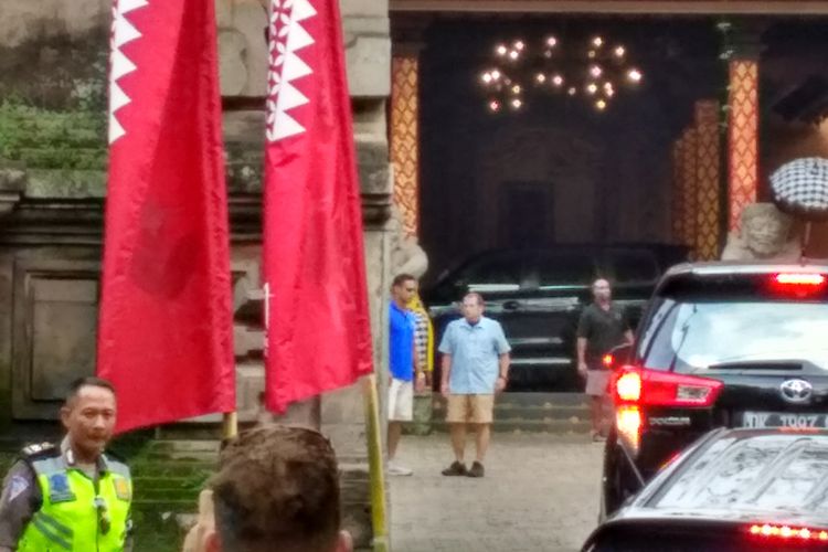 Rombongan Obama Saat tiba di Agung Rai Museum Art pada Sabtu (24/5/2017)