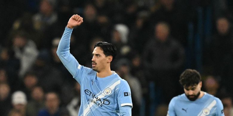 Gelandang Manchester City, Tijjani Reijnders, merayakan gol pada laga Man City vs Chelsea di partai lanjutan Premier League di Stadion Etihad, Minggu (4/1/2026).