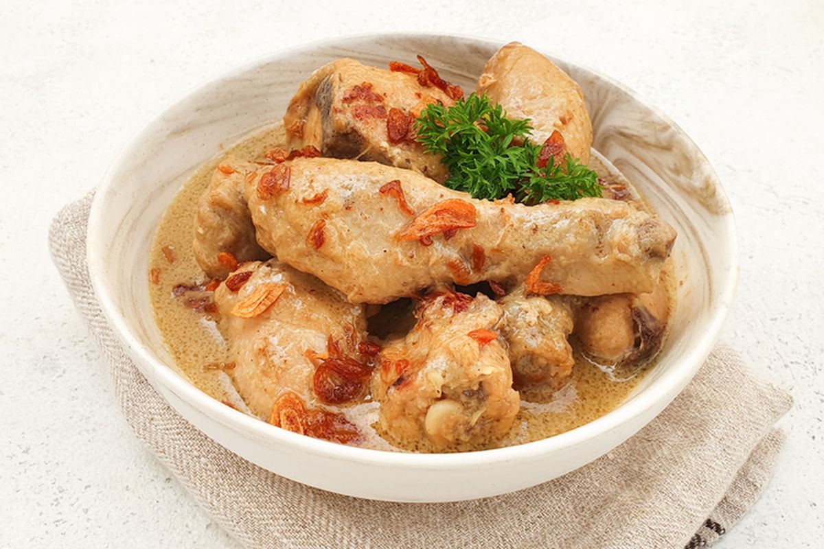 ilustrasi opor ayam. 