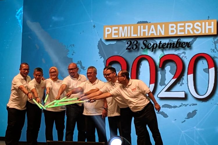 Konsolidasi Nasional 2019 KPU pusat hingga daerah di Jakarta Convention Center, Senayan, Jakarta, Senin (23/9/2019).