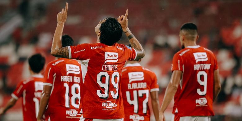 Diego Campos merayakan gol dalam laga Super League 2025-2026 Bali United vs PSM Makassar di Stadion Kapten I Wayan Dipta, Gianyar, Senin (27/4/2026).