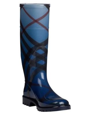 Burberry Womens Nova Pop Degrade Blue Rain Boots.