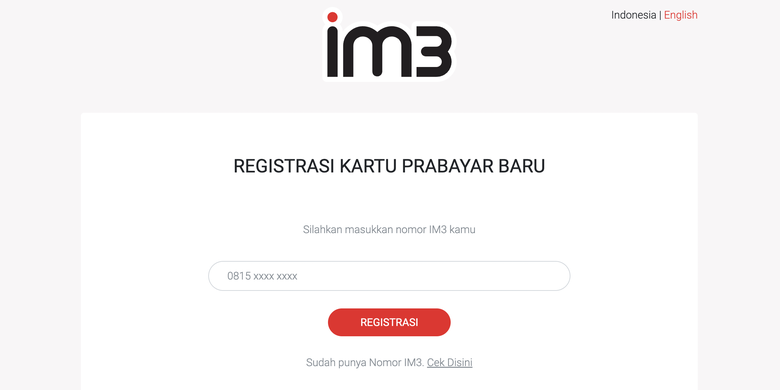 cara registrasi kartu Indosat lewat website