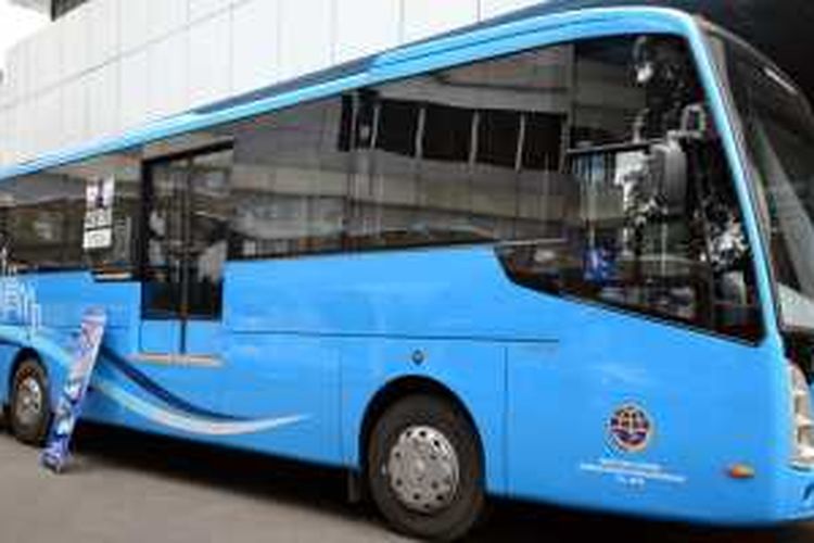 Bus Hino yang akan dijadikan Bus Rapid Transportation di sejumlah daerah sebagai bantuan dari Kemenhub.