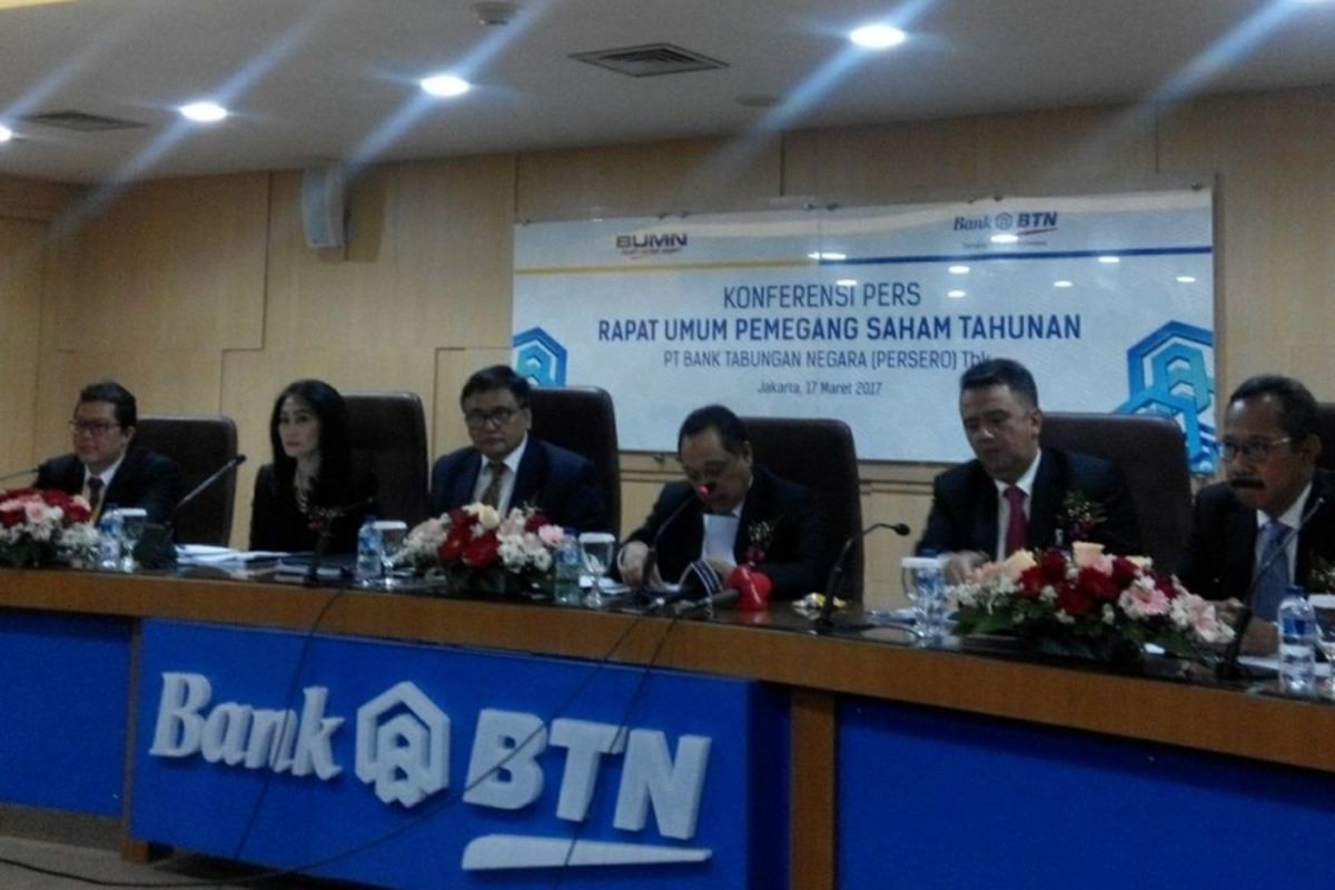 Rapat Umum Pemegang Saham Tahunan (RUPST) PT Bank Tabungan Negara (Persero) Tbk di Jakarta, Jumat (17/3/2017).