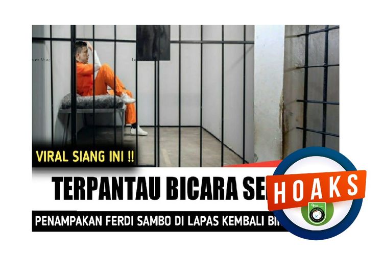 Hoaks, Sambo terlihat berbicara sendiri di sel