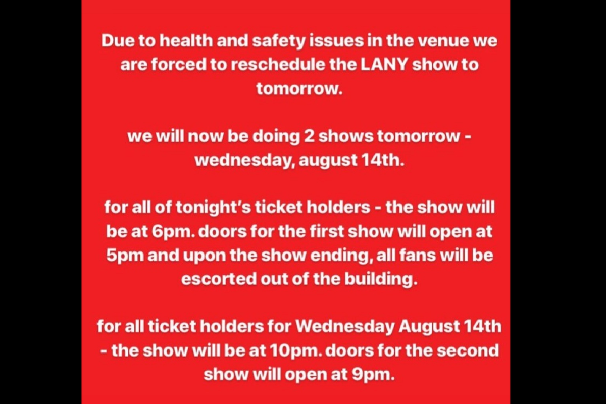 Pengumuman konser LANY batal pada Selasa (13/8/2019) malam.