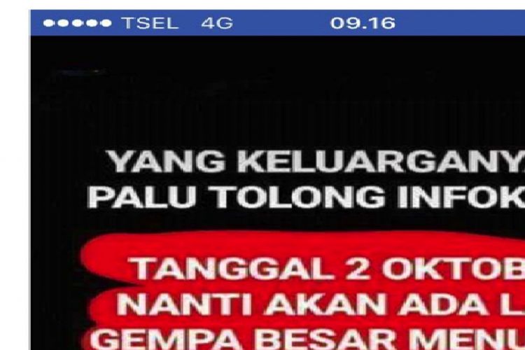 Salah satu berita hoaks yang beredar di masyarakat